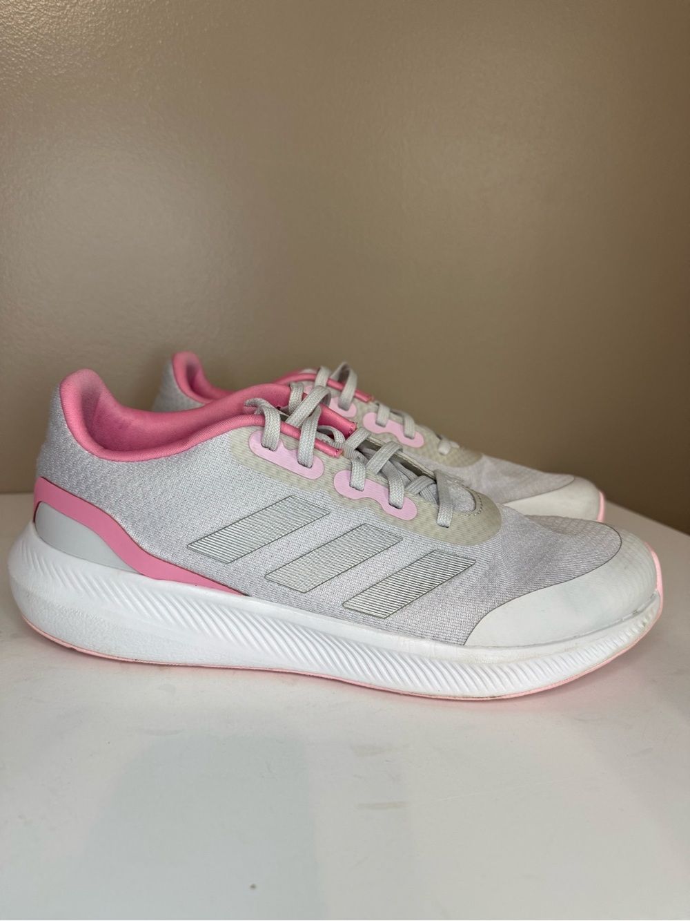 Adidas RunFalcon 3 Lace Shoes Dash Grey/Silver Metallic/Bliss Pink Women’s 7